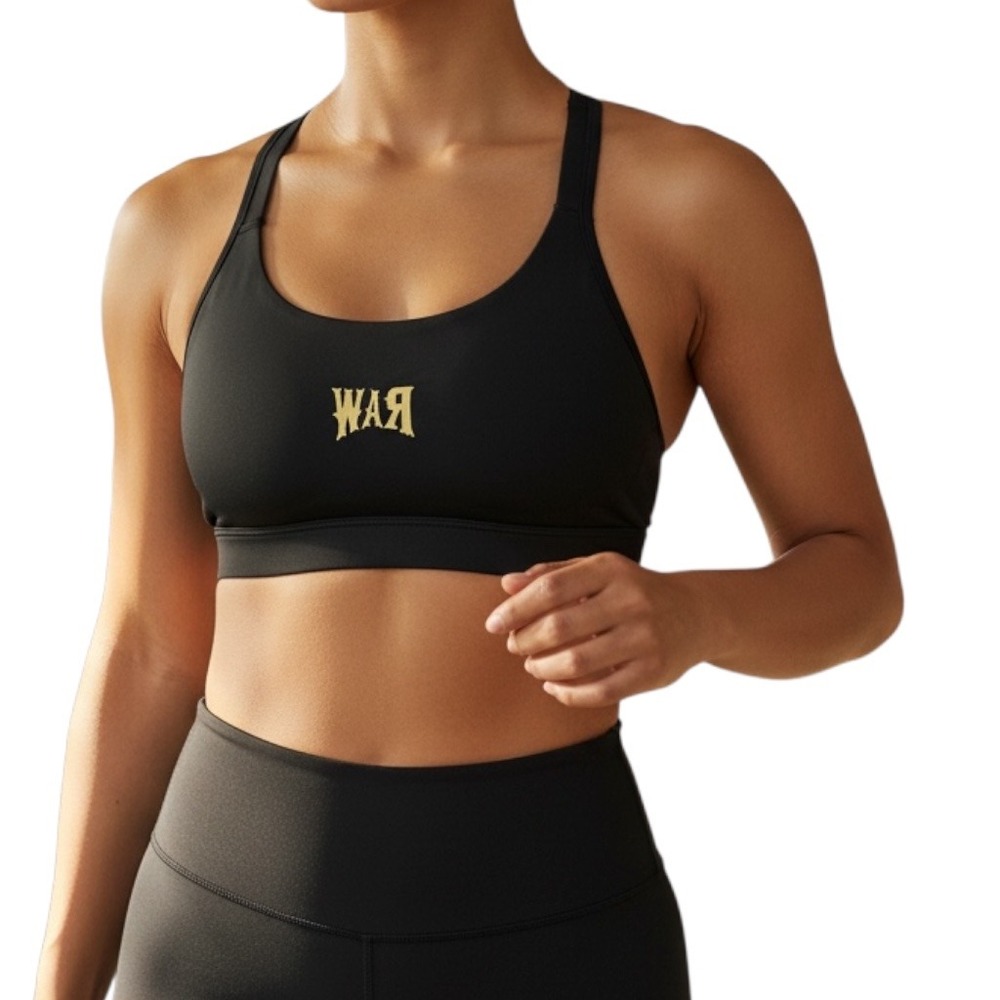 RAWGEAR Women's Black Strappy Sports Bra‎ Workout Athletic Yoga Fitness XS